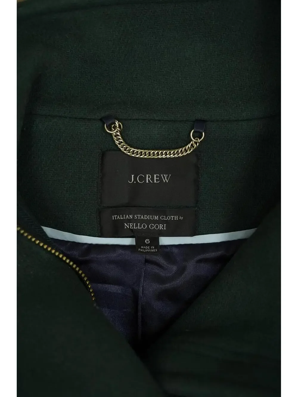J.CREW Italian Stadium Cloth Wool Trench Coat 6 Dark Moss - Quiet Luxury, posh - Picture 3 of 8